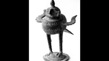Antique Indian bronze stylized bird. From Tibet, China.
