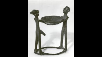 Bronze sculpture/figure in pornographic position. West Africa.