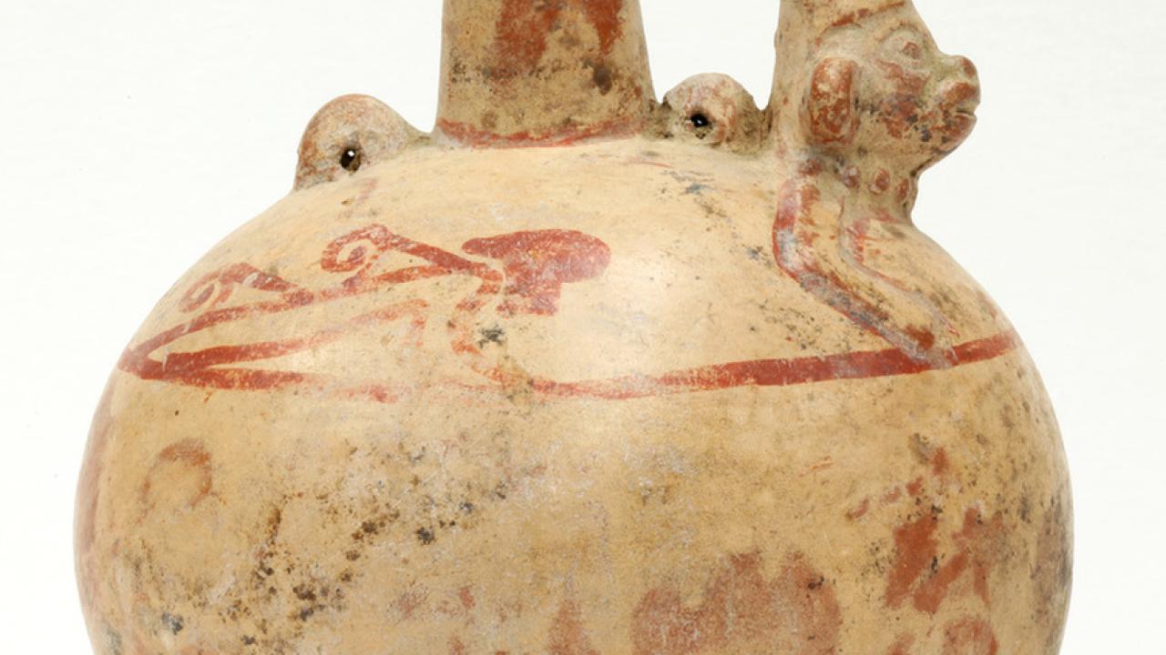 Chimu Effigy Vessel of a Monkey